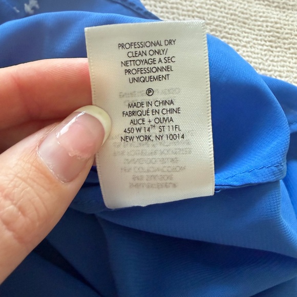 Alice + Olivia Silk Blue and White Polka Dot Dress - Picture 8 of 8